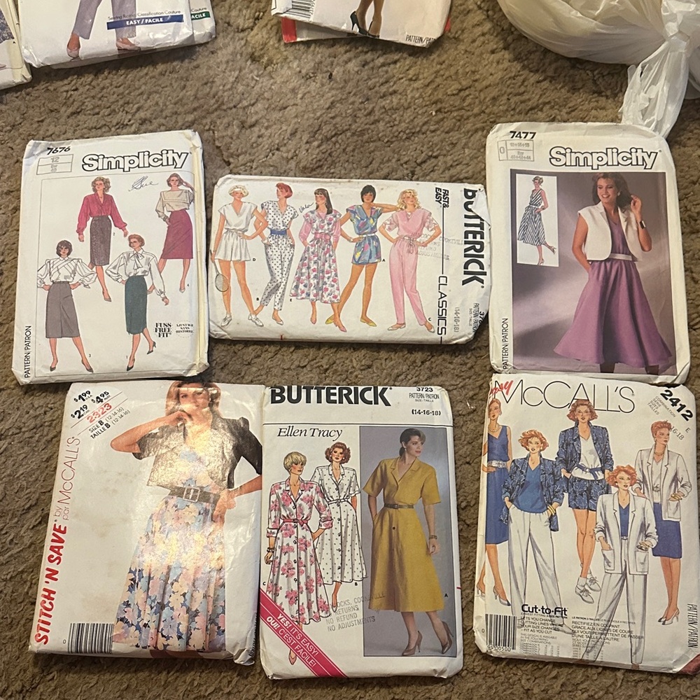 Vintage 1984 simplicity/mccalls/butterick sewing patterns 6pc lot